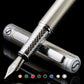 Scriveiner Silver Chrome Fountain Pen - Stunning Luxury Pen, Real Gold Finish Schmidt Gilded Nib (Medium), Best Pen Gift Set for Men & Women, Professional, Executive Office, Nice Pens