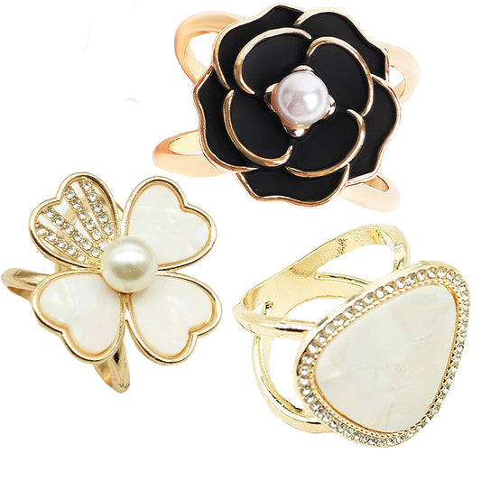 Scarf Rings Buckle And Slides For Women Scarves Pin Tshirt Ties Clip For The Side 3CP