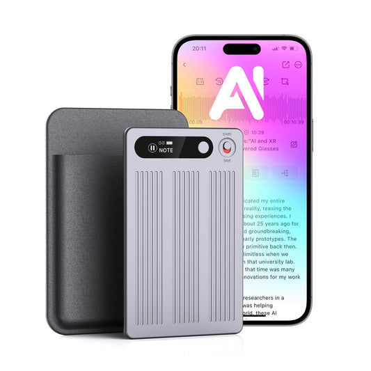 AI Voice Recorder, Note Voice Recorder with Transcribe＆Summarize, Two-Way Translation with APP, 50+ Languages, 64GB Memory, Recording Device Compact&Lightweight for Lectures, Meetings, Calls,Interview