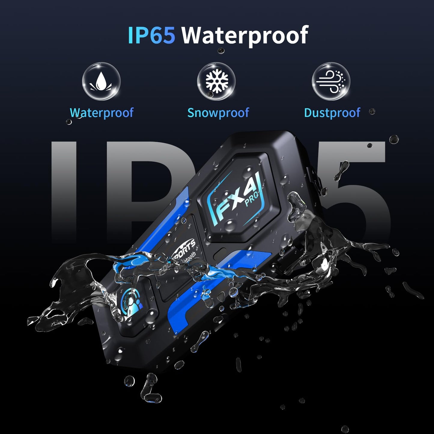 Fodsports Motorcycle Bluetooth Intercom FX4 Pro 1200m Helmet Intercom, 4 Riders Motorcycle Bluetooth Headset, Helmet Communication System FM/Hard &Soft Mic/2Pack