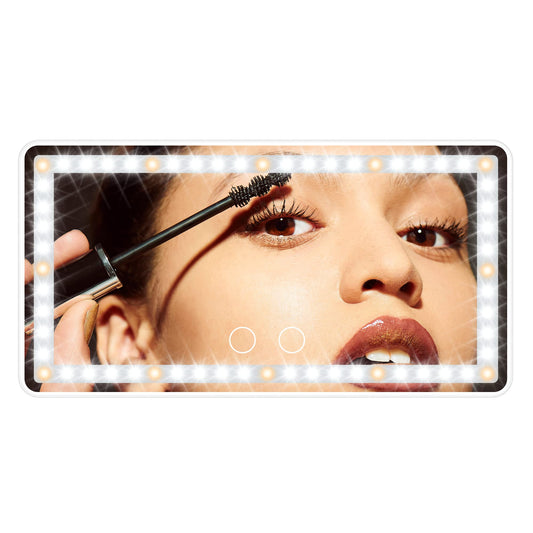 Car Sun Visor Vanity Mirror with Lights, Rechargeable Car Makeup Mirror Accessories, Birthday Gifts for Women Girl, 3 Light Modes, Dimmable Touch Led Screen, Universal for Car Truck