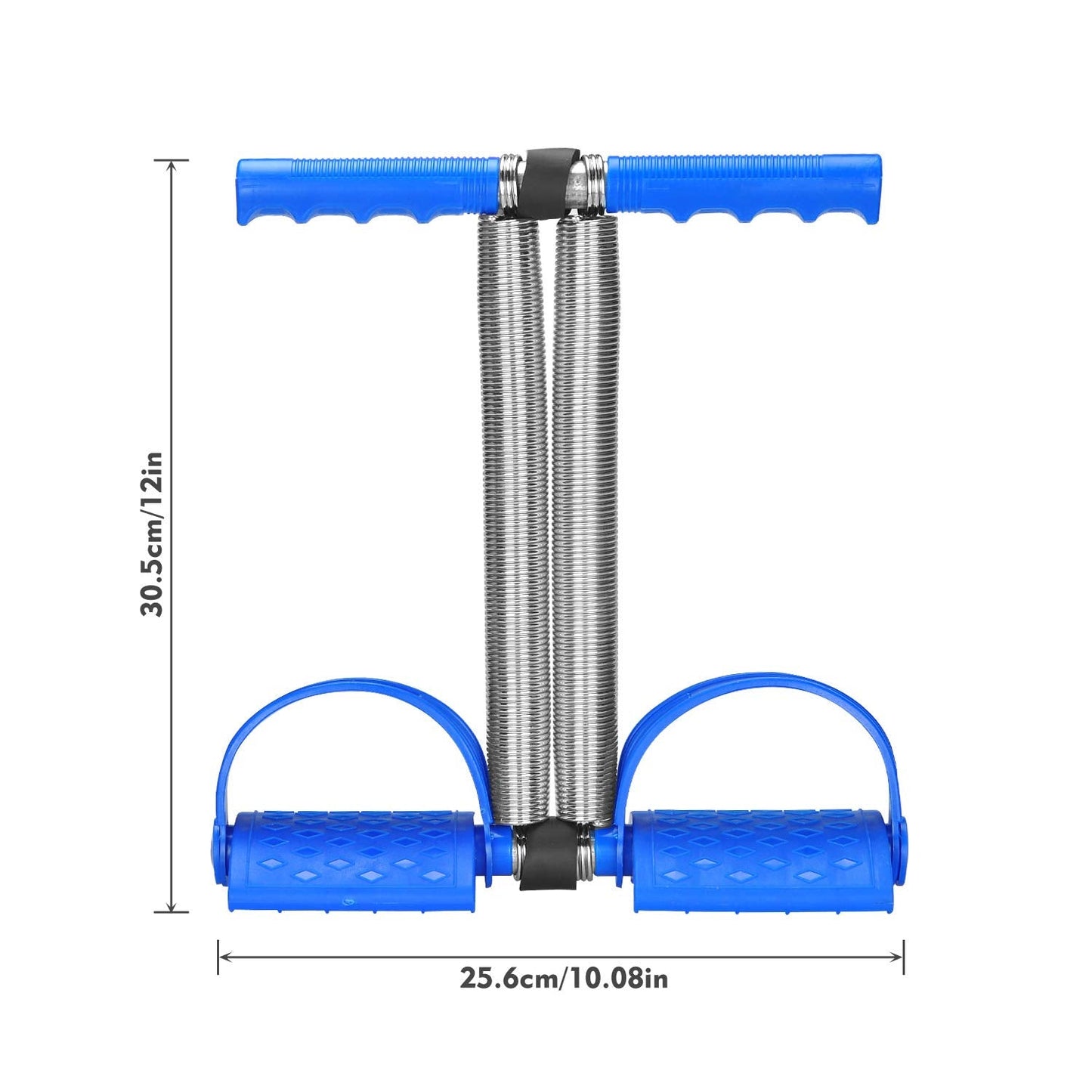 COVVY Elastic Sit Up Pull Rope, Dual Spring Tension Rope Advanced Version Fitness Equipment Pedal Resistance Band for Abdomen/Waist/Arm/Yoga Stretching Slimming Training - Blue