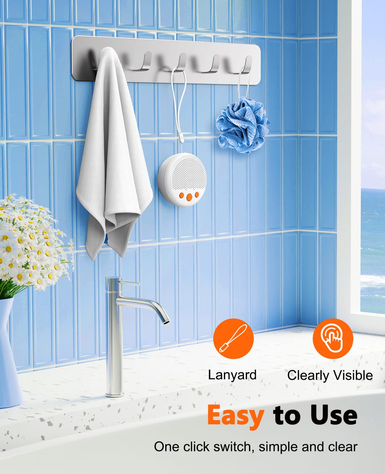 LENRUE Shower Speaker, Bluetooth Waterproof Speaker Wireless, Portable Speakers with Clear Loud Sound, Suction Cup, Lanyard, Ideas Gifts