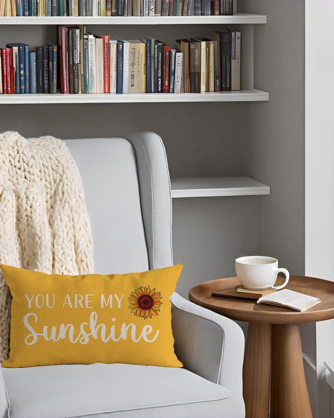 PANDICORN You are My Sunshine Throw Pillow Cover 12x20 Inch Sunflower Yellow Outdoor Spring Summer Farmhouse Decorations Lumbar Decorative Cushion Case for Home Living Room Bedroom Sofa Couch Decor