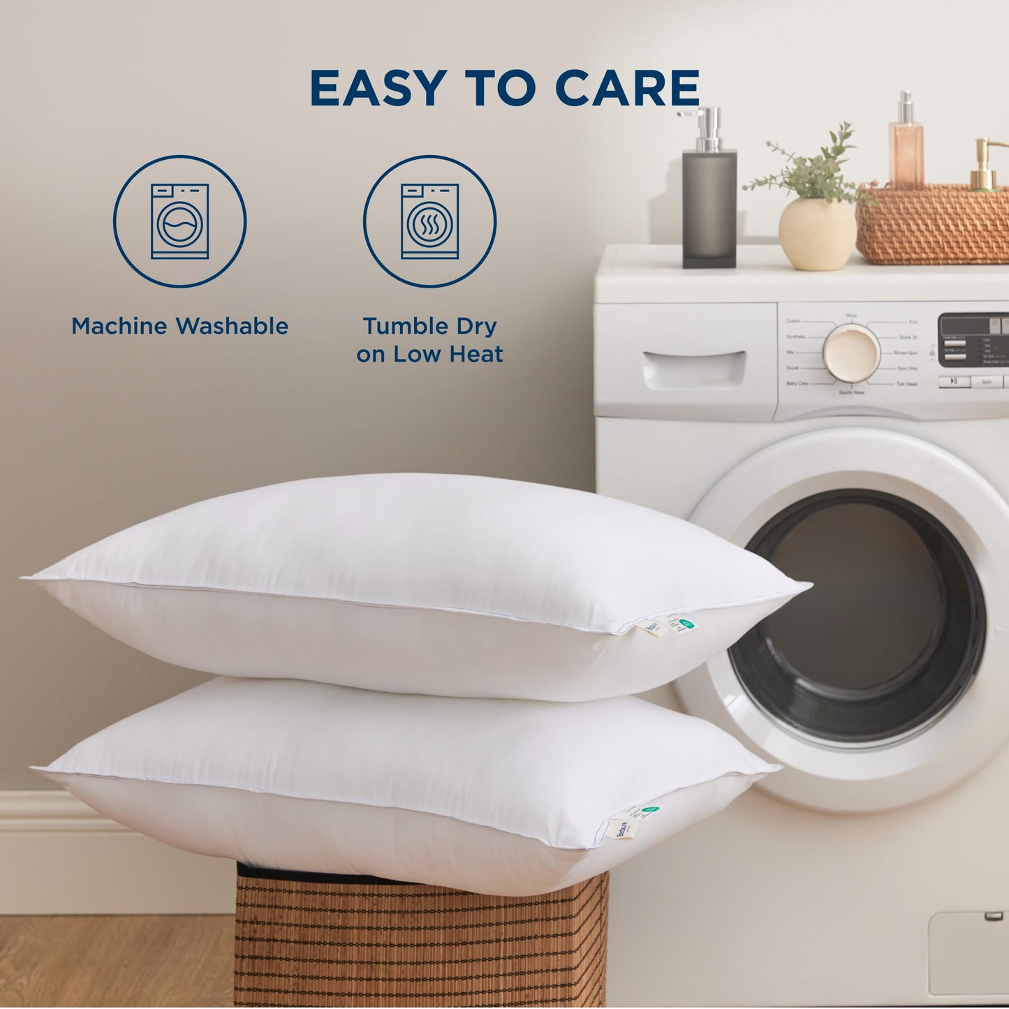 Bedsure Queen Pillows Set of 2, Prewashed Ultra-Soft Bed Pillows, Hotel Luxury Down Alternative Filling, Breathable & Fluffy for Back, Side, Stomach Sleepers