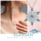 Elensan Women's 925 Sterling Silver Blue Crystals Snowflake Pendant Fashion Necklace Collarbone Chain