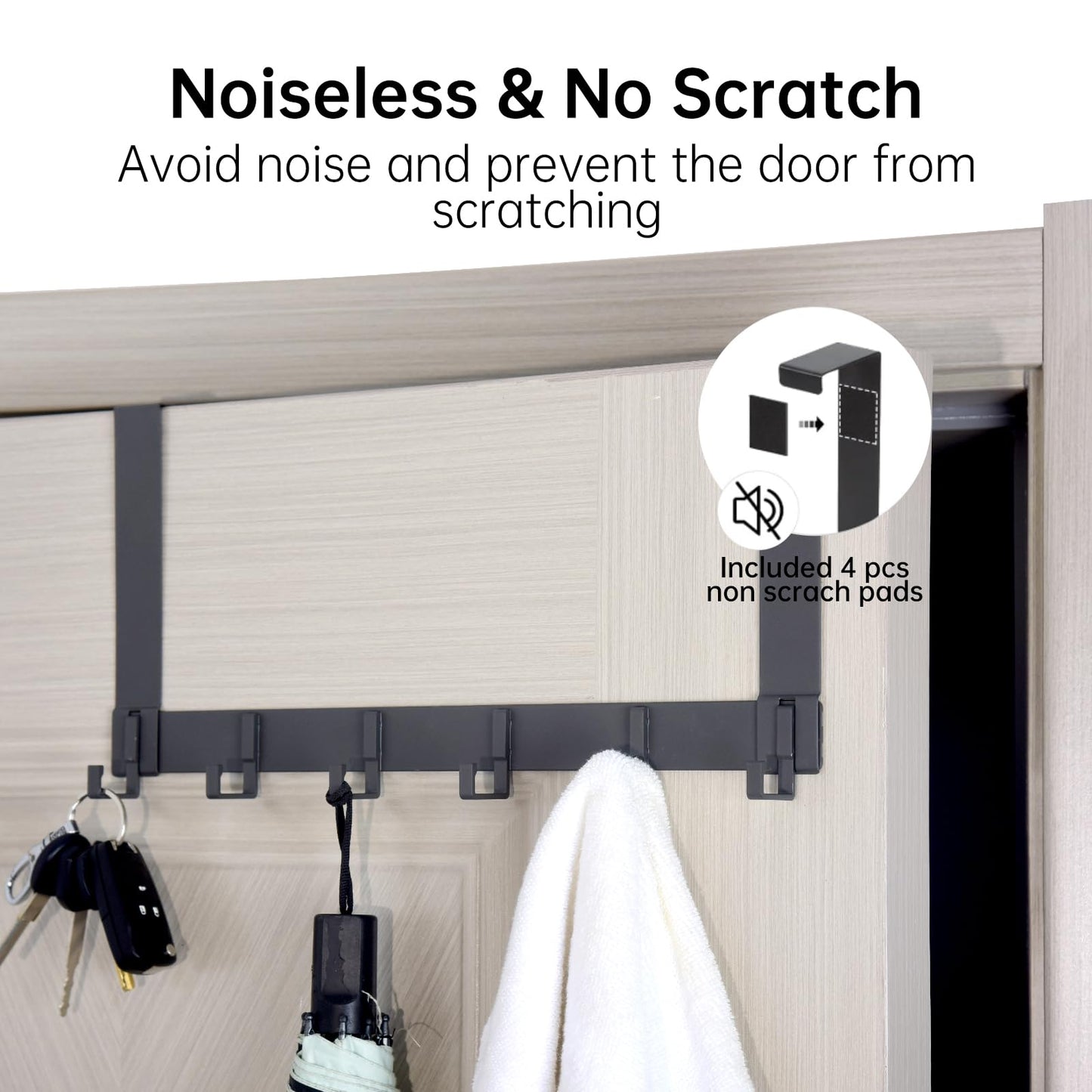 fayalishun Door Hooks,Bathroom Door-Mounted Towel Racks,6 Sturdy Hooks.Perfect forhanging Coats,Hats,Towel, Be Suitable forbathrooms,bedrooms dormrooms-Ideal for Versatile Over The Door Hooks