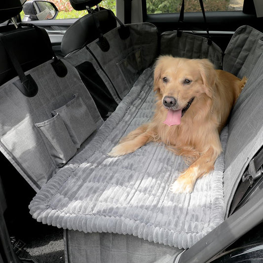 Awjcsv Dog Car Seat Cover for Back Seat, Dog Bed for Car, Fit for Backseat Extenders, Car Seat Protector, Nonslip Soft Durable for Cars Trucks and SUVs (Gray, 24.8" x 54")