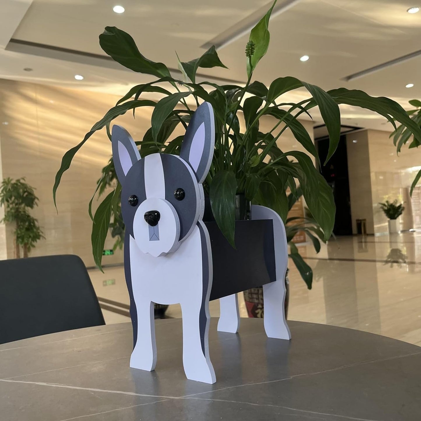 Bamboo's Grocery LoKii Boston Terrier Dog Planter, Cute Dog Plant Pot, Animal Shape Plant Containers, for Outdoor Indoor and Garden Decoration Plants