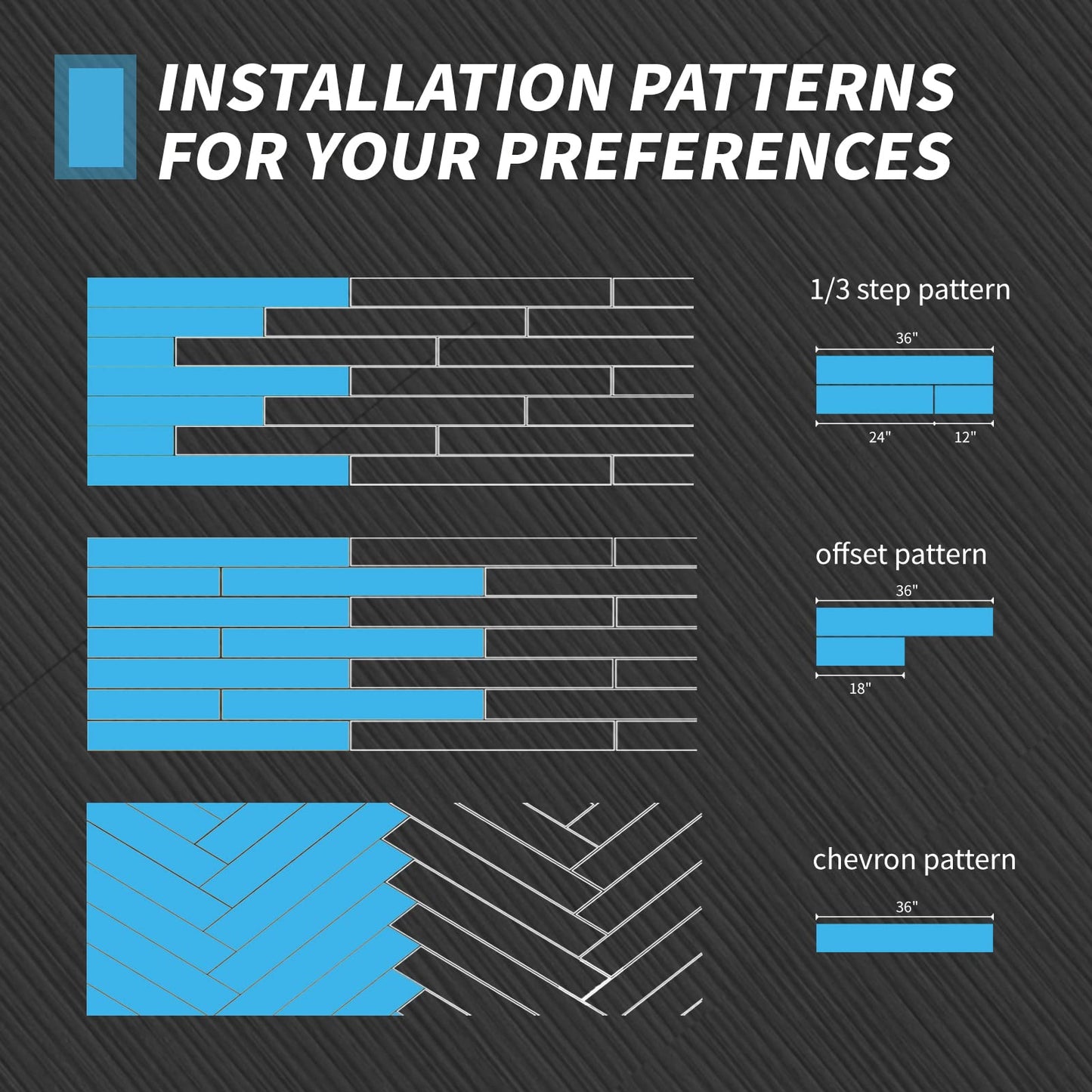 Art3d 36-Pack 54 Sq.ft Peel and Stick Floor Tiles Vinyl Plank Flooring Wood Look, Adhesive and Waterproof Tile Sticker for Bedroom, Living Room, Kitchen, RV in Black