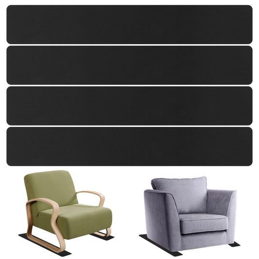4 Pcs Anti-Slip Furniture Pads, Non-Slip Furniture Rail Pads for Recliners, Non-Skid Furniture Gripper Pads, Rubber Chair Floor Protectors for Hardwood Floors, Sofas, Couches, Chairs