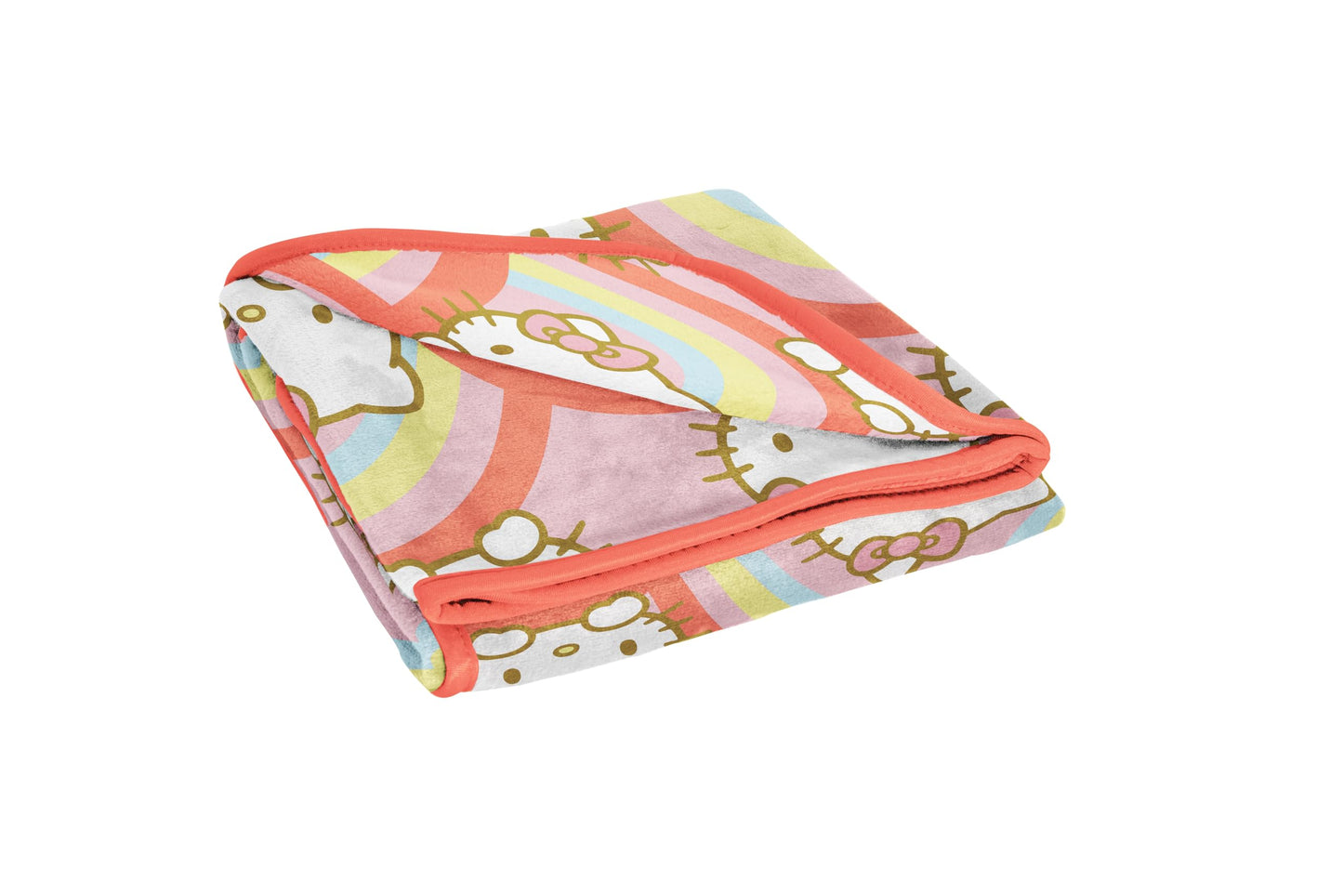 Jay Franco Hello Kitty Rainbow Plush Throw Blanket - Measures 46 x 60 Inches - Super Soft Lightweight Fleece Bedding
