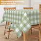 Checkered Tablecloth Rectangle 55"x70" - Green and White Plaid Tablecloth, Washable and Anti-Wrinkle Gingham Table Cloth for Spring Summer Picnic Dinner Restaurant Outdoor