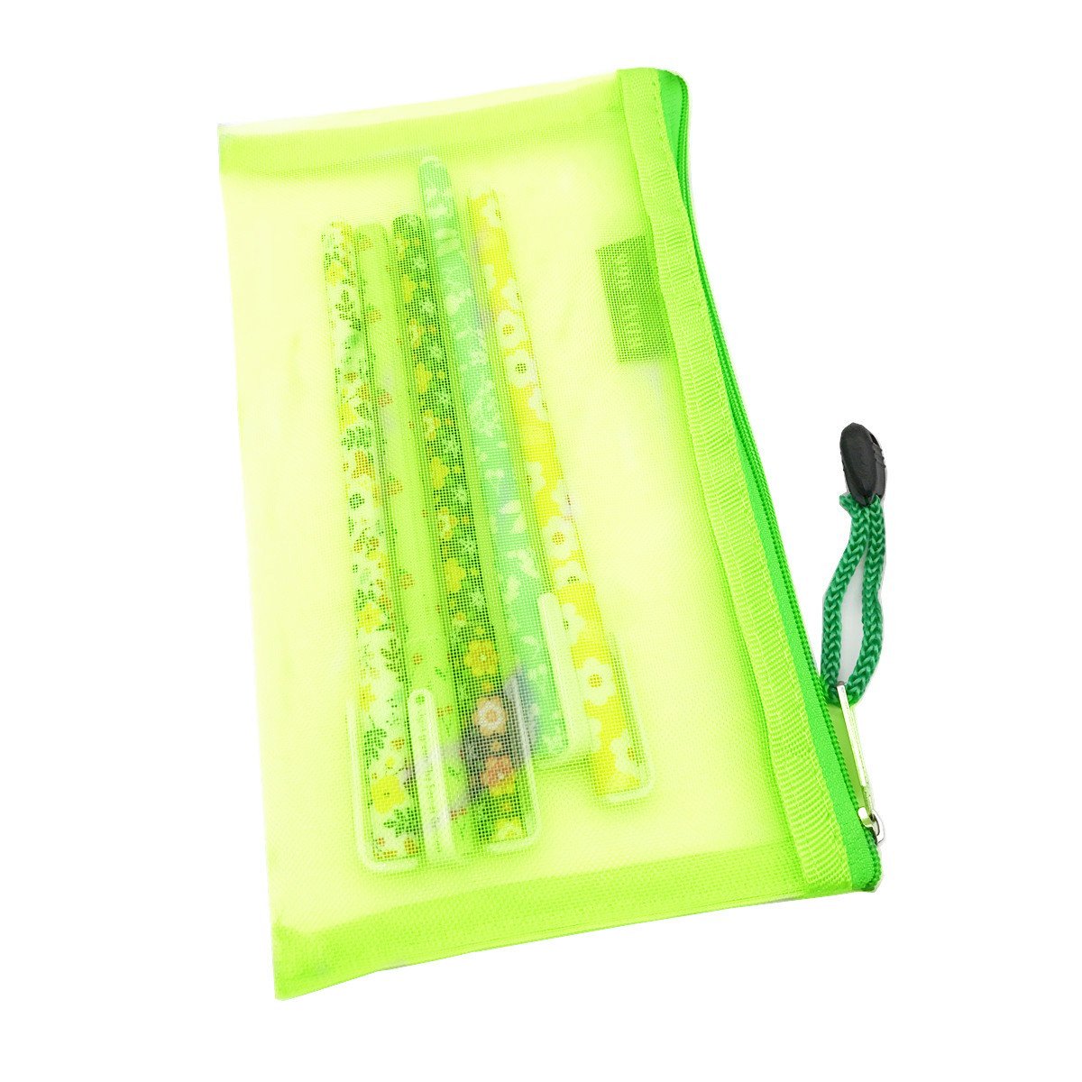 Outman Pack of 5 pcs Multipurpose Nylon Mesh Cosmetic Bag Makeup Travel Cases Pencil Case Travel Organizers