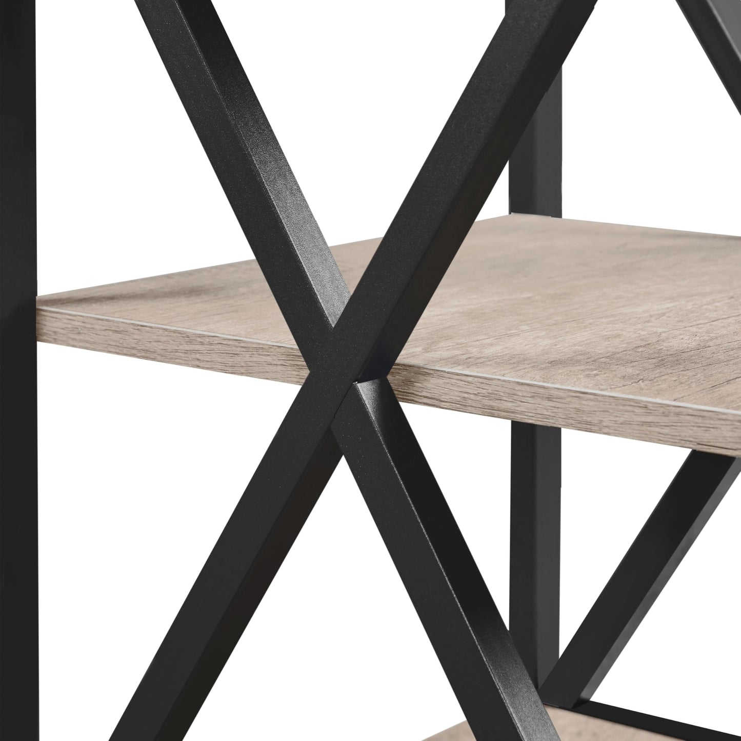 Yaheetech Industrial End Tables Set of 2, 3-Tier Side Tables with Storage Shelves for Living Room, X Design Sofa Tables, Strong Metal Frame, Easy Assembly, 16x16x24.5 in, Gray