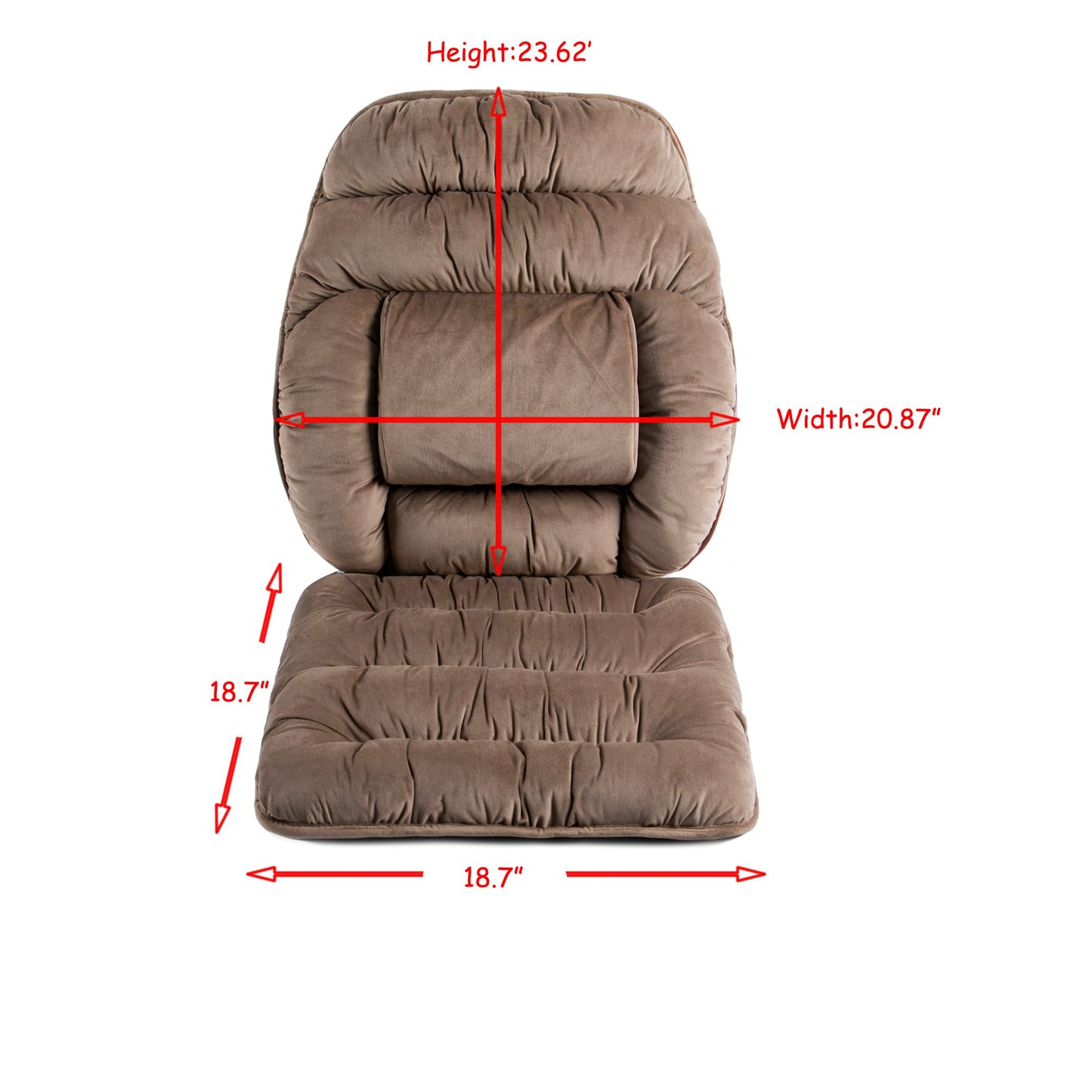 ALIBO Large Size Nonslip Back Support Cushion Low Back Pain Relief Pillow Seat Cushion with Lumbar Rest for Office Chair,Recliner,Rocking Chair,Wheelchair,Auto Car with Long Adjustable Straps