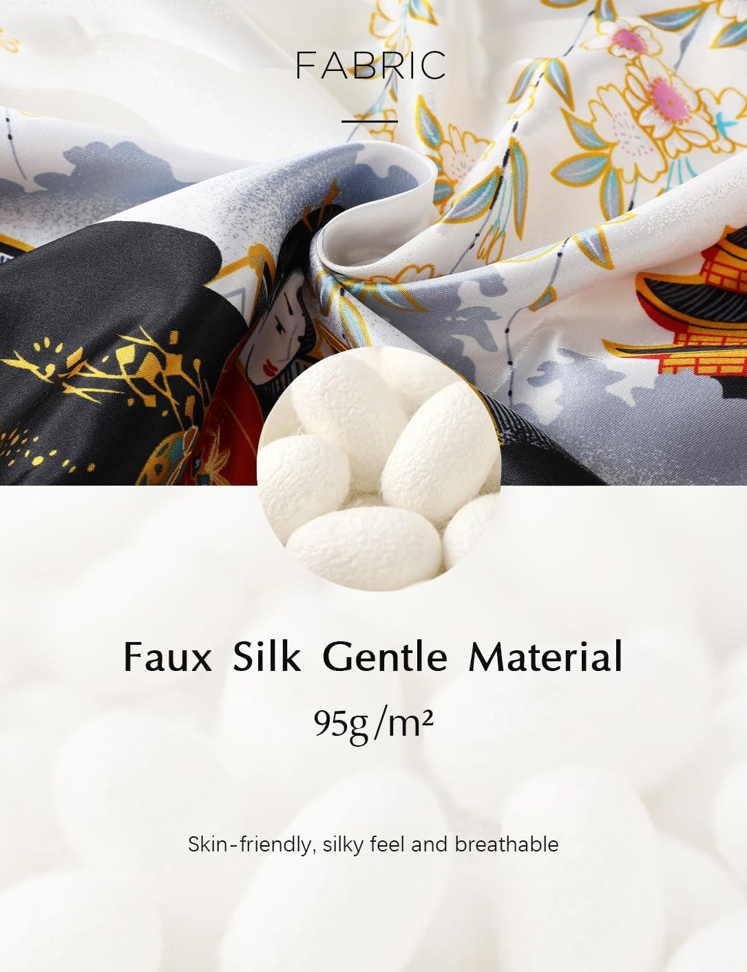 PRODESIGN Kimono Robe for Women - Long Satin Sleepwear Silky Kimono Cover-Up Nightgown Japanese Bathrobe Loungewear Blouse