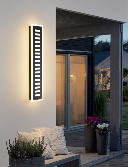 rosysky Modern Outdoor Wall Light,24W LED 3000K Black Exterior Lighting Fixture,23.6in Waterproof Acrylic Porch Sconce for Patio,Garage,Courtyard
