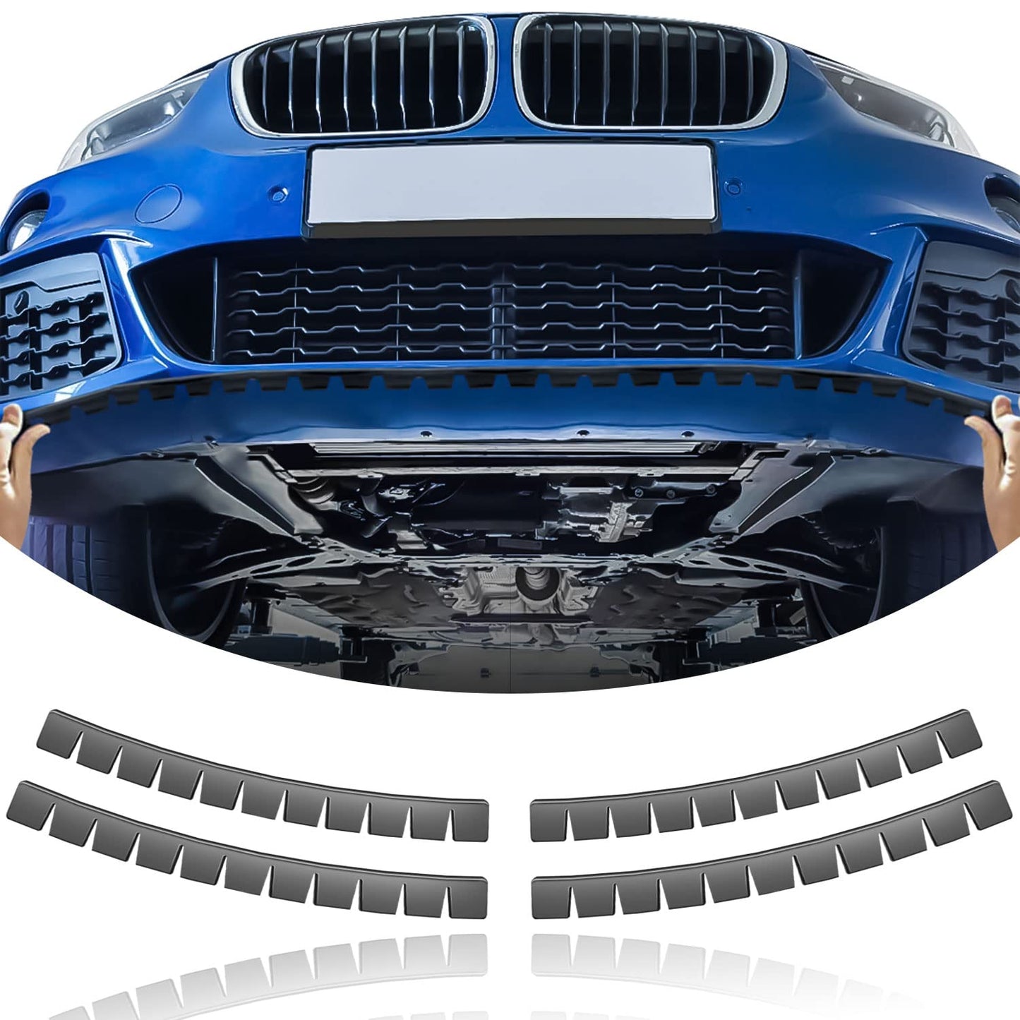 4 Pack Bumper Scrape Guard for Cars Front Bumper Protector Luxury car for Cars Anti-Scratch Bumper Scrape Guard Skid Plate DIY Kit Bumper Buddy