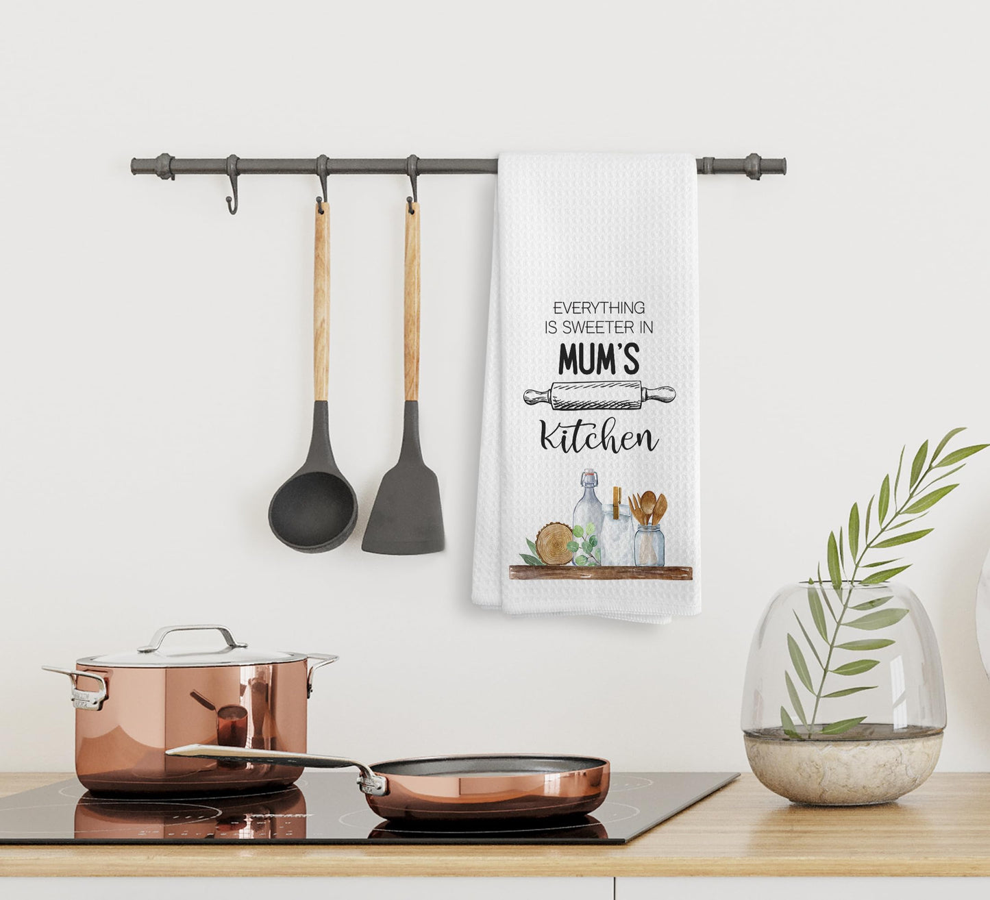 NOQL Mum's Kitchen Towels and Dishcloths, Mum Gifts Gift for Mothers Day Christmas Birthday from Daughter Son, Gifts for Mum, Mum Drying Cloth Hand Towels Tea Towels for Bathroom Kitchen, 16×24 Inch