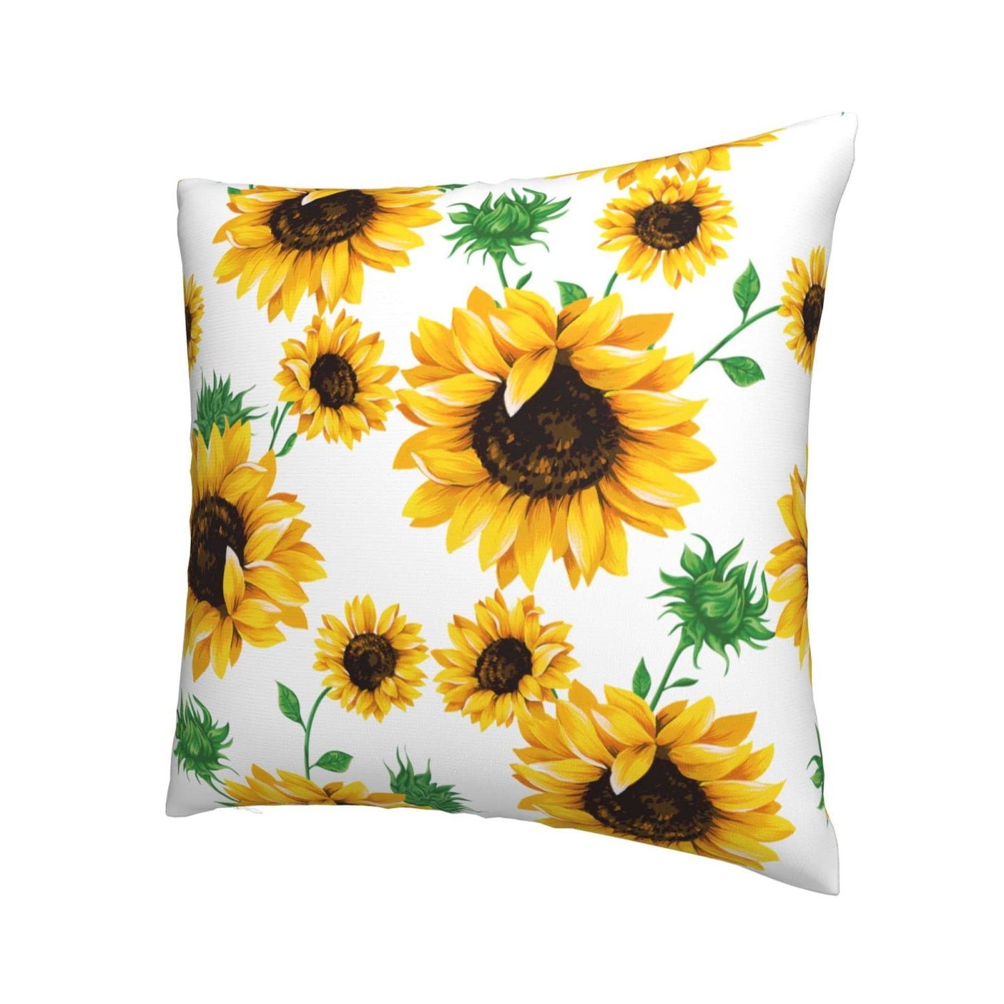 Wizfuyq Yellow Sunflower Throw Pillow Case Square Cushion Cover Home Decorative Sofa Armchair Bedroom Livingroom Standard Pillowcase 22 X 22 Inch