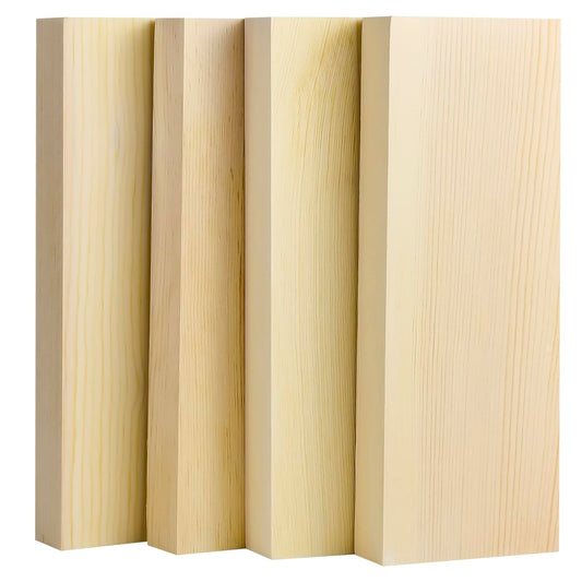 6x6x1 Inch Solid Wood Carving Blocks, 4 Pcs Rectangle Wooden Blocks for Crafting, Unfinished Wood Blocks for Crafts DIY Supplies Coasters Engraving Painting Beginners and Adults(6x6x1 Inch)