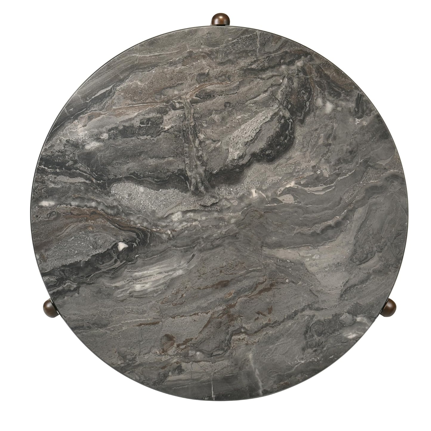 DUOMAY Modern Faux Marble Round Coffee Table, 32'' Grey Circle Coffee Table Center Cocktail Table for Living Room Apartment, Farmhouse Side Table for Family Office