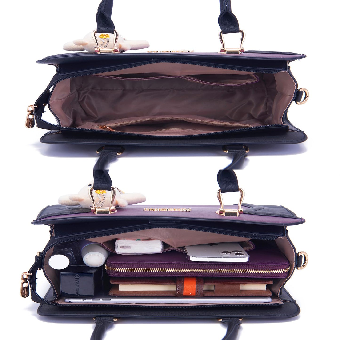 Soperwillton Purses for Women Crossbody Shoulder Handbags Top Handle Satchel Tote Bag Wallet Set 3pcs