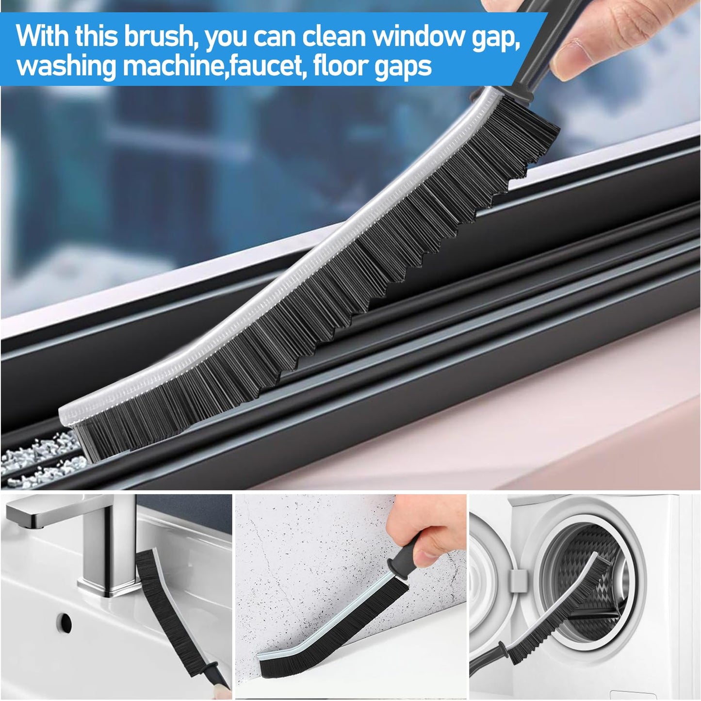 Palksky Window Track Cleaner Set, Window Groove Cleaning Brush Tools, 7 Pieces