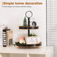 Urban Deco Wood Tiered Tray - 2-Tiered Farmhouse Serving Tray with Metal Handle for Kitchen Counter or Living Room Table