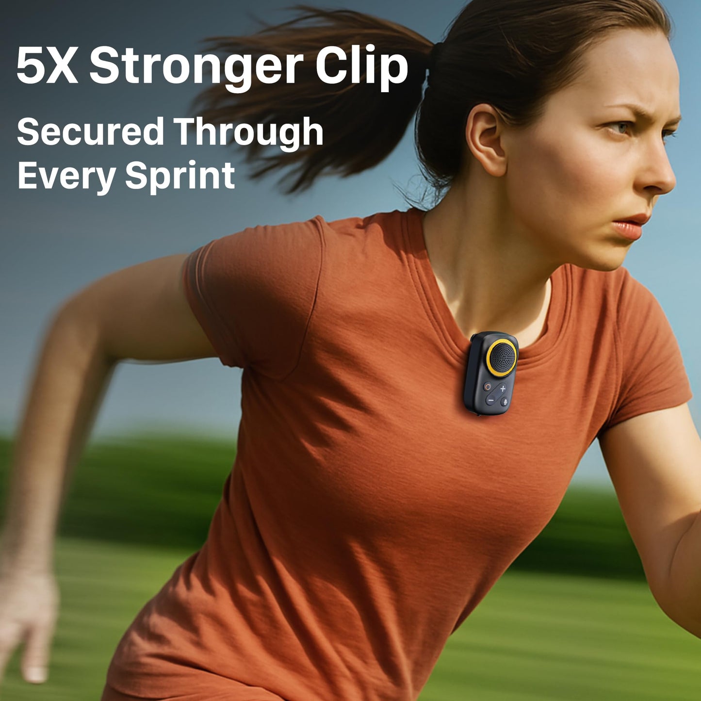 Wearable Bluetooth Speaker-UPGRADED Longer Battery Life-20 Hours All-Day Playtime Clip On Wireless Jobsite Portable Speaker Mini, with Built-in Mic, 120dB Loud and 800mAh Battery, Black