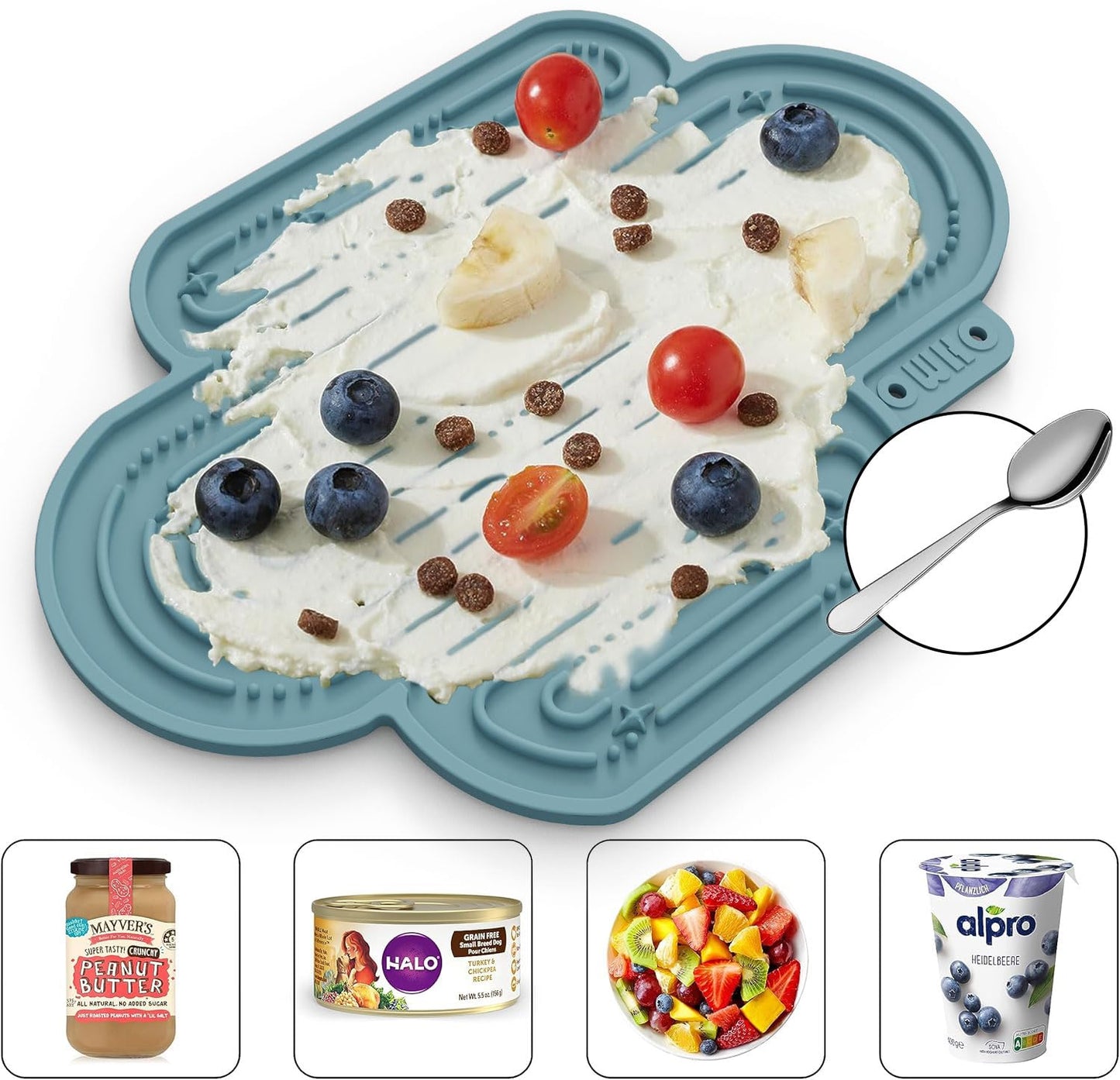 OHMO-Cactus Lick Mat for Dogs and Cats(2 Pack) Easy to Clean Pet Slow Feeder with Suction Cups, Licking Pad for Anxiety Relief and Boredom Reduction