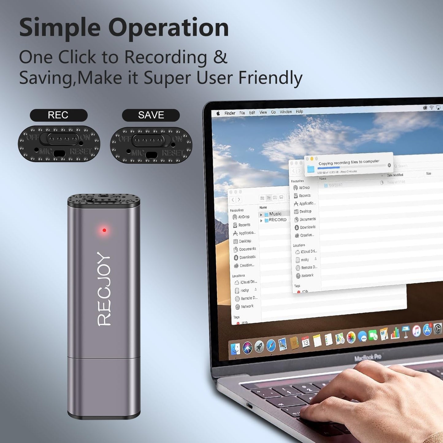 64GB Digital Voice Recorder USB Recording Device with 750Hrs Storage Capacity Voice Activated Recorder,Audio Recorder for Lectures Interview,Noise Reduction Rechargeable