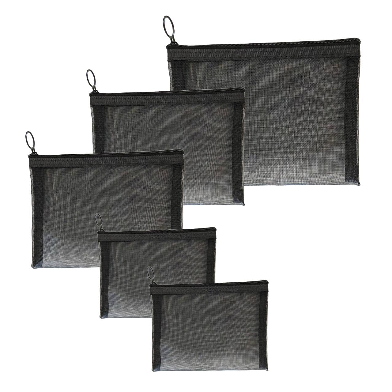 5-Pack Small Mesh Makeup Bag with Zipper for Purse, Diaper Bag Organizing Pouches, Purse Organizer Pouches for Travel Toiletry Bag