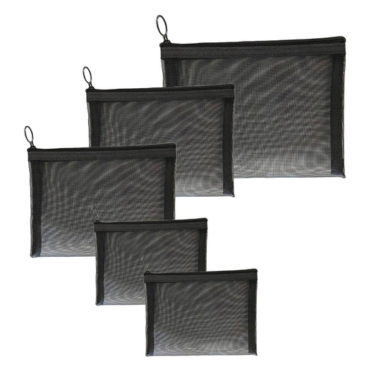 5-Pack Small Mesh Makeup Bag with Zipper for Purse, Diaper Bag Organizing Pouches, Purse Organizer Pouches for Travel Toiletry Bag