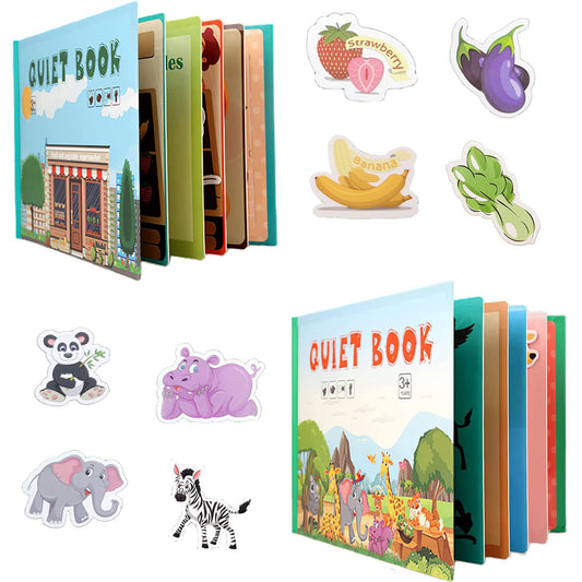 YiYeraio Toddler Busy Book - Montessori Toys Busy Book for Toddlers 3Years+, Montessori Learning Materials Homeschool Preschool Educational Activity Book Toys Birthday Gift Set