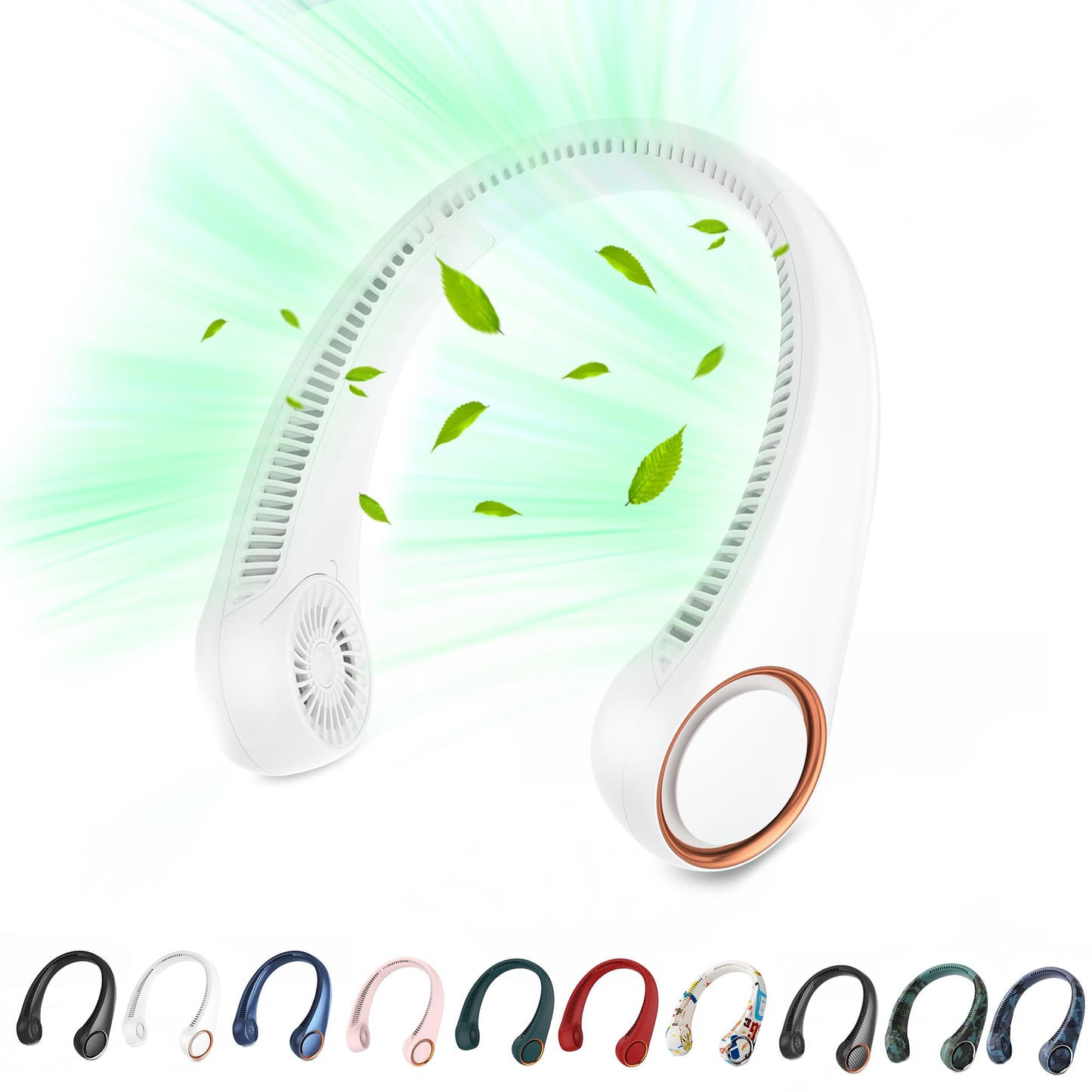 Portable Neck Fan, Hands Free Bladeless, 360° Cooling Personal Fan,Wearable Quiet Fan for Outdoor Indoor, Birthday Gifts for Men Women Mom Dad, 4000mAh Battery USB Rechargeable, 3-Speeds(Black)