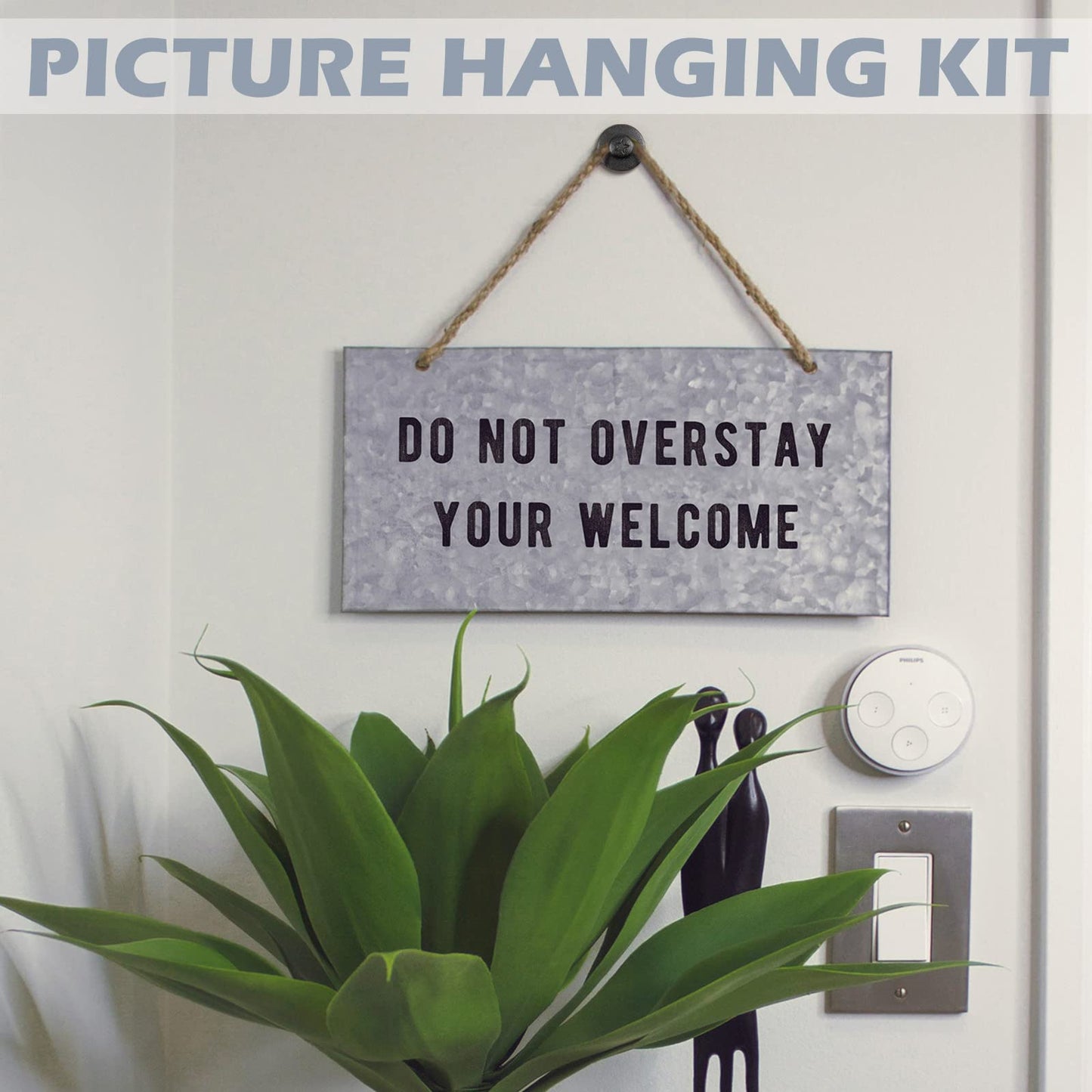 Zhengmy 40 Pcs Double Headed Picture Hangers Nails 4 Size Long Thumb Tacks Wall Nails for Hanging Pictures Decorative Push Pins Hooks for Tapestry Photo Office Home Decor(Black)