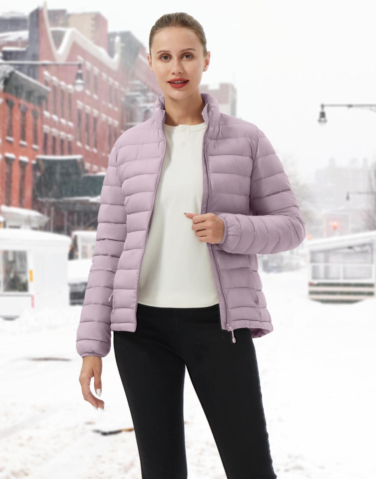 Pioneer Camp Women's Packable Puffer Jacket Winter Lightweight Quilted Coat Water-Repellent Insulated Thermal Warm Outerwear