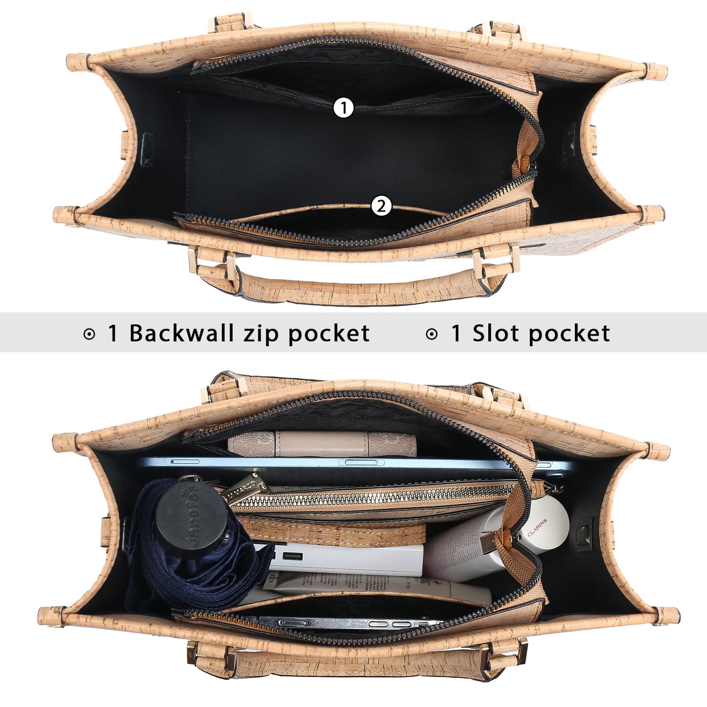 MKP Tote Bag for Women Medium Signature Monogram Satchel Handbags Purses Top Handle Shoulder Bags Wristlet Wallet Set 2pcs