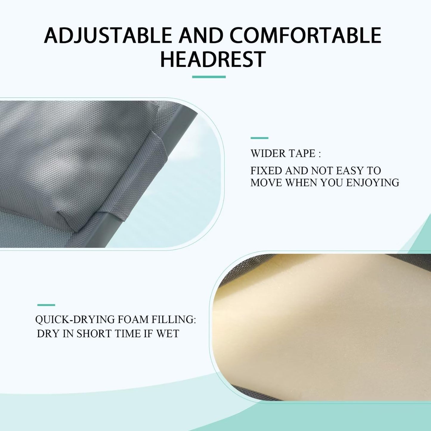 Domi Pool Lounge Chairs Set of 2, Adjustable Aluminum Outdoor Chaise Lounge Chairs, All Weather for Deck Lawn Poolside Backyard -Grey Textilene