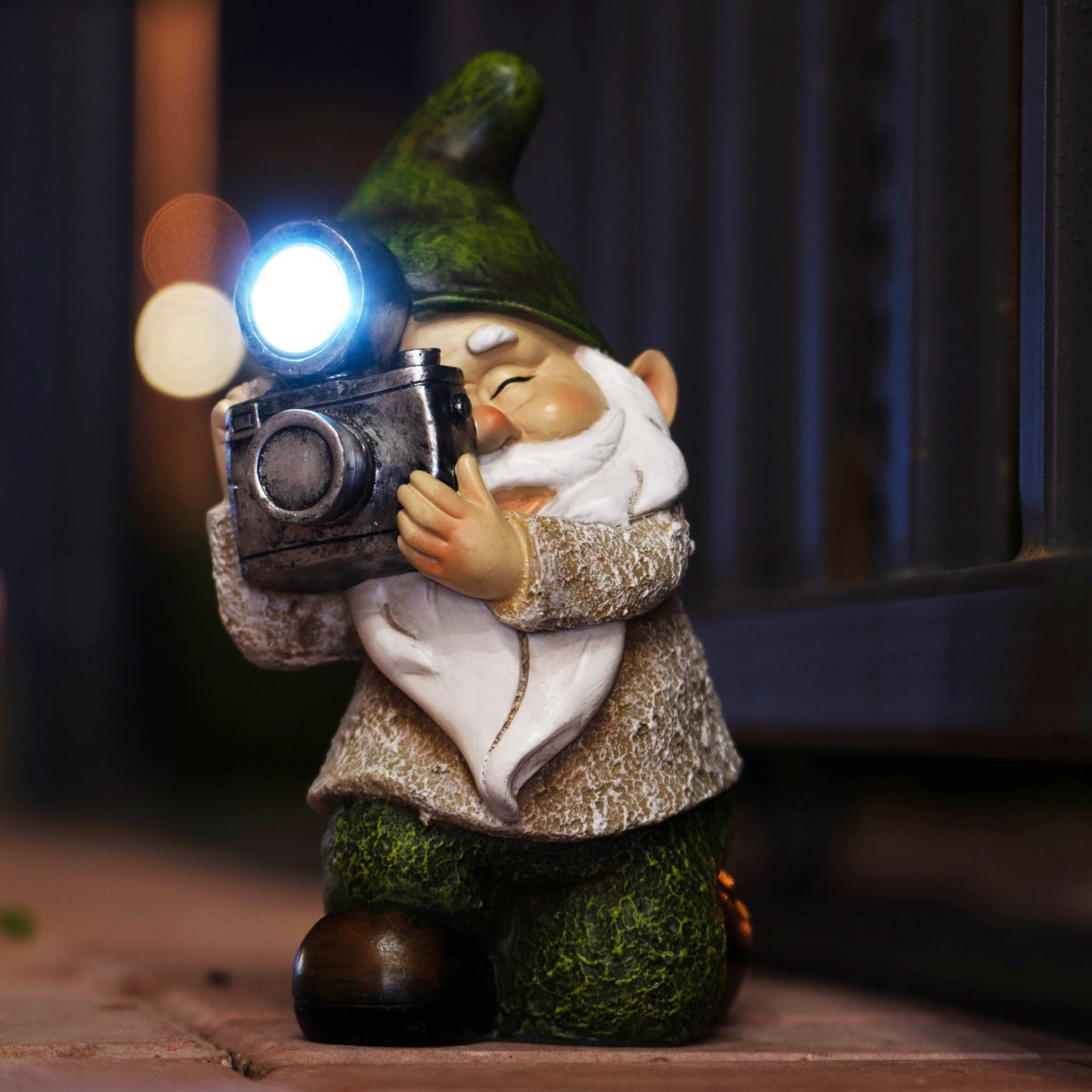 EPTUEGA Garden Gnome-Solar Statue Outdoor-Gnomes Decorations for Yard - Photography Pose Gnome for Yard Patio Lawn Garden Gifts