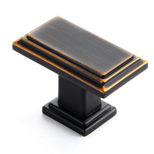 Ravinte Oil Rubbed Bronze Cabinet Knobs 10 Pack Knobs for Cabinets and Drawers Rectangular Kitchen Drawer Pulls and Bronze Closet Door