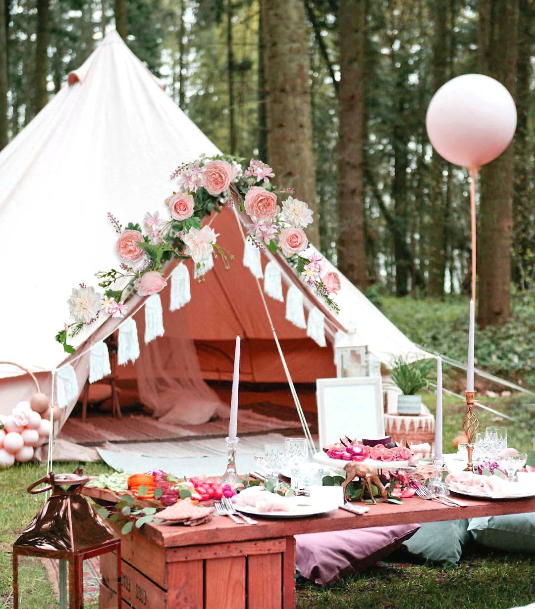 Blush Peony Flowers, OrgMemory Rose Flower Vine, Light Pink Flower Garland, 6' Floral Garland for Wedding Decor Home Table Runner Mantle Decoration