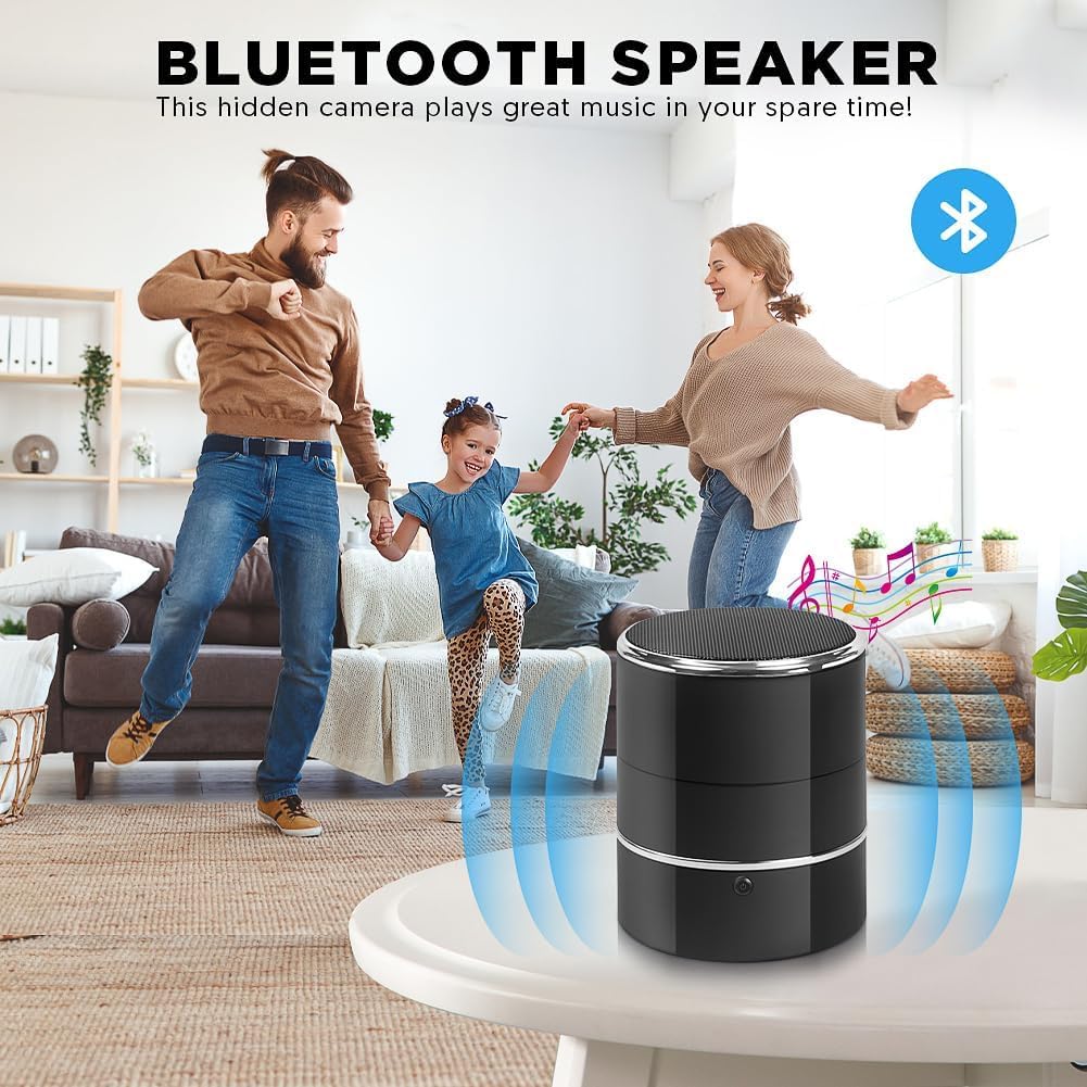 SOPKVL Bluetooth Speaker Camera - HD 1080P Wireless Camera - WiFi Cam with 240° Ultra Wide Angle Lens - Supports WiFi Bluetooth connectivity.