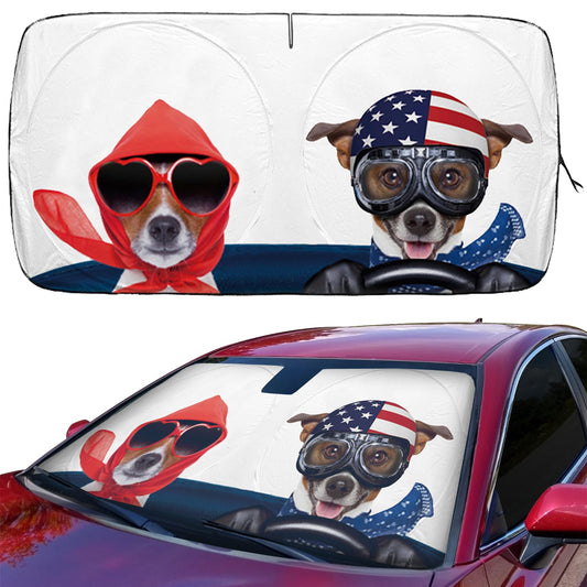 Car Sun Shade for Windshield Cute, Car Front Window Shades Funny Windshield Sun Shade Cover Foldable Cartoon Cool Sun Visor Shield for Most Sedans SUV Truck Pickup Protect Your Vehicle from UV Heat
