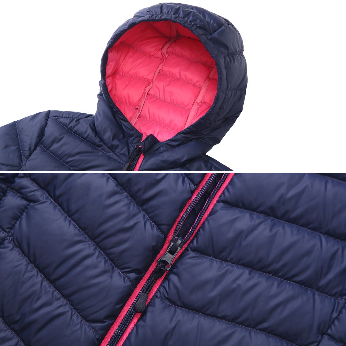 Rokka&Rolla Girls' Ultra Lightweight Hooded Packable Puffer Down Jacket,Dark Navy,S (6/7)