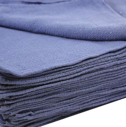 Huck Towels Blue-Commercial -50 Piece Pack -16"x 24"- New 100% Cotton Super Absorbent-Low Lint