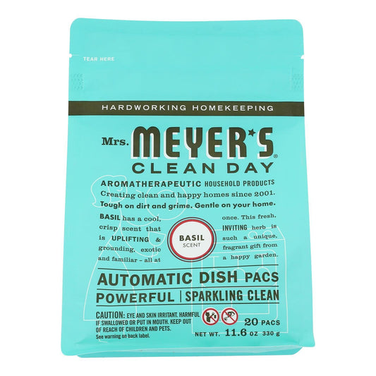 MRS. MEYER'S CLEAN DAY Automatic Dish Packs, Basil Dishwasher Pods, (Pack of 1)