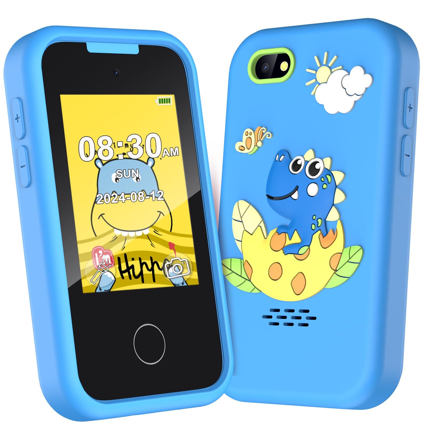 Kids Smart Phone for Girls, Christmas Birthday Gifts for Girls Age 3-10 Kids Toys Cell Phone, 2.8" Touchscreen Toddler Learning Play Toy Phone with Dual Camera, Game, Music Player, 8GB Card Purple